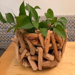 Coastal Driftwood Decor Vintage Bowl Plant Pot Bowl